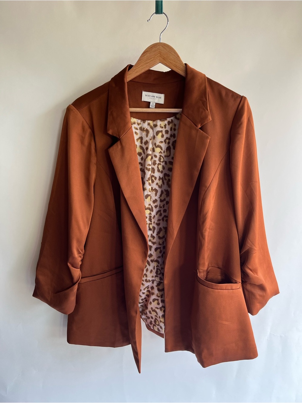 Skies Are Blue Blazer Sateen Rust Red Orange Sz 2X Sport Coat Jacket EUC